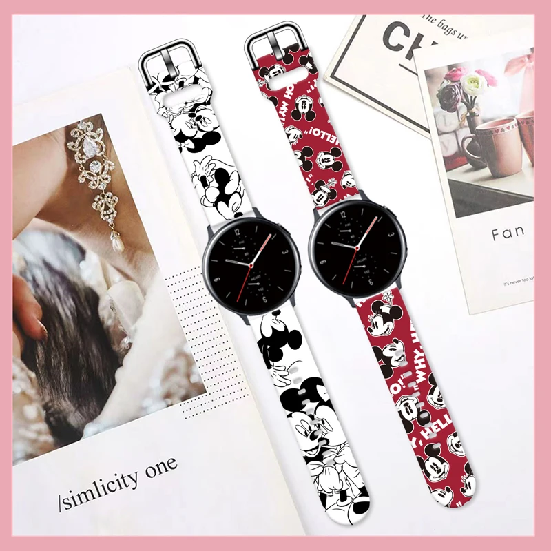 Disney Serie 2 20mm bedrucktes Armband für Samsung Galaxy Watch 6/5 40mm 44mm Band austauschbares Armband für Amazfit Balance 45mm