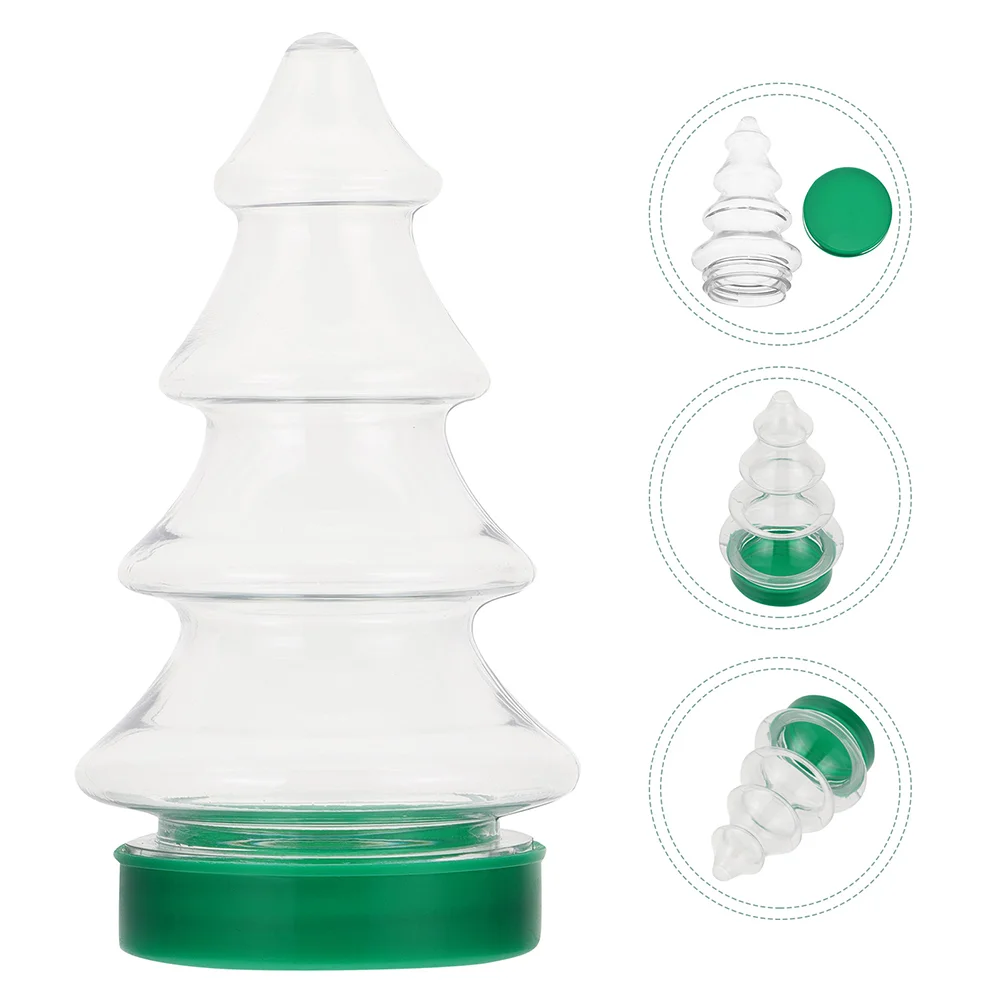 

6 Pcs Candy Bottle Christmas Supplies Cookie Tree Jar Container Treats Plastic Packaging Xmas Party Favors Decorating