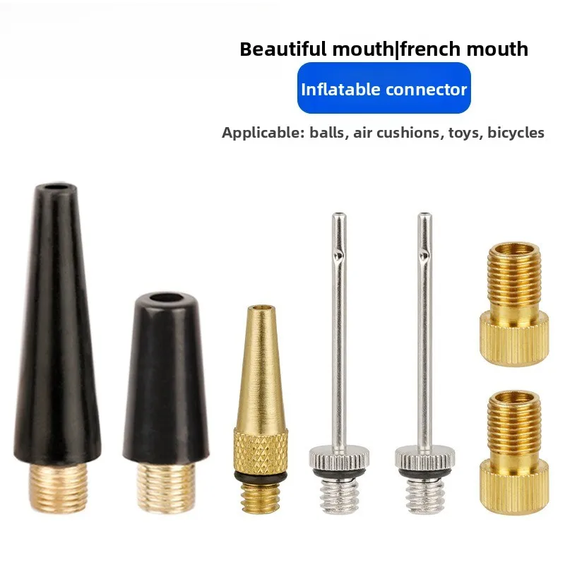 

A Set of Bicycle Beautiful Mouth French Mouth Threaded Air Nozzle Inflatable Valve Conversion Head Ball Inflatable Needle