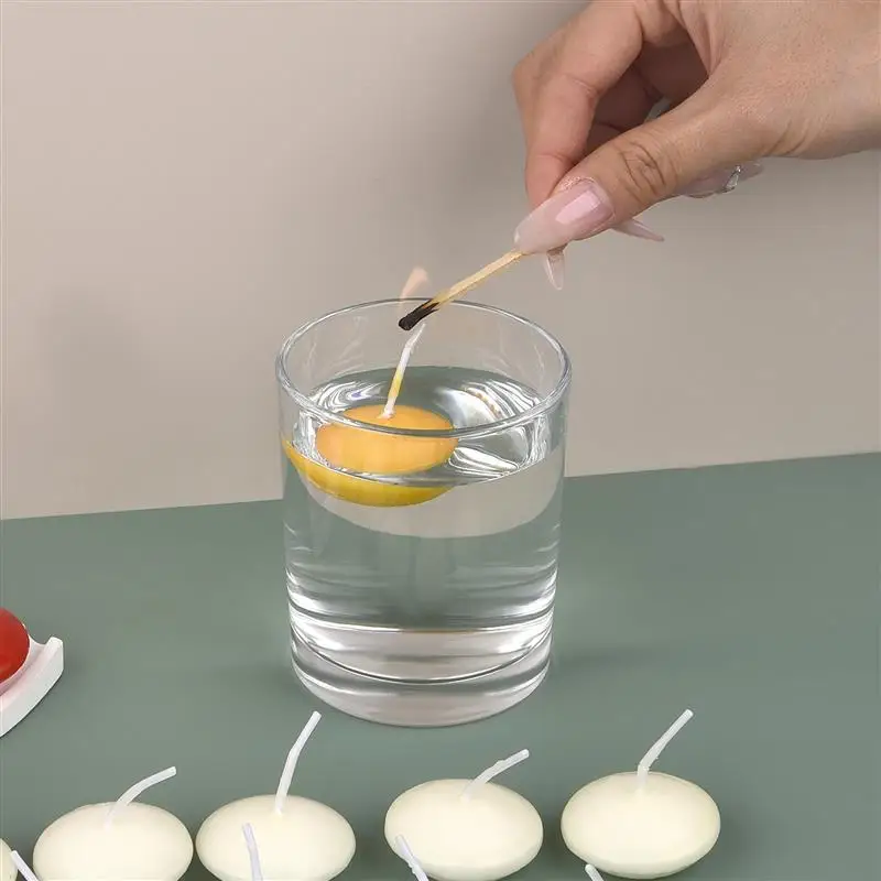 Velas flotantes de discos sin perfume para fiesta del Día de San Valentín, boda, decoración de bañera para el hogar, candelabro de confesión romántica, 10 Uds.