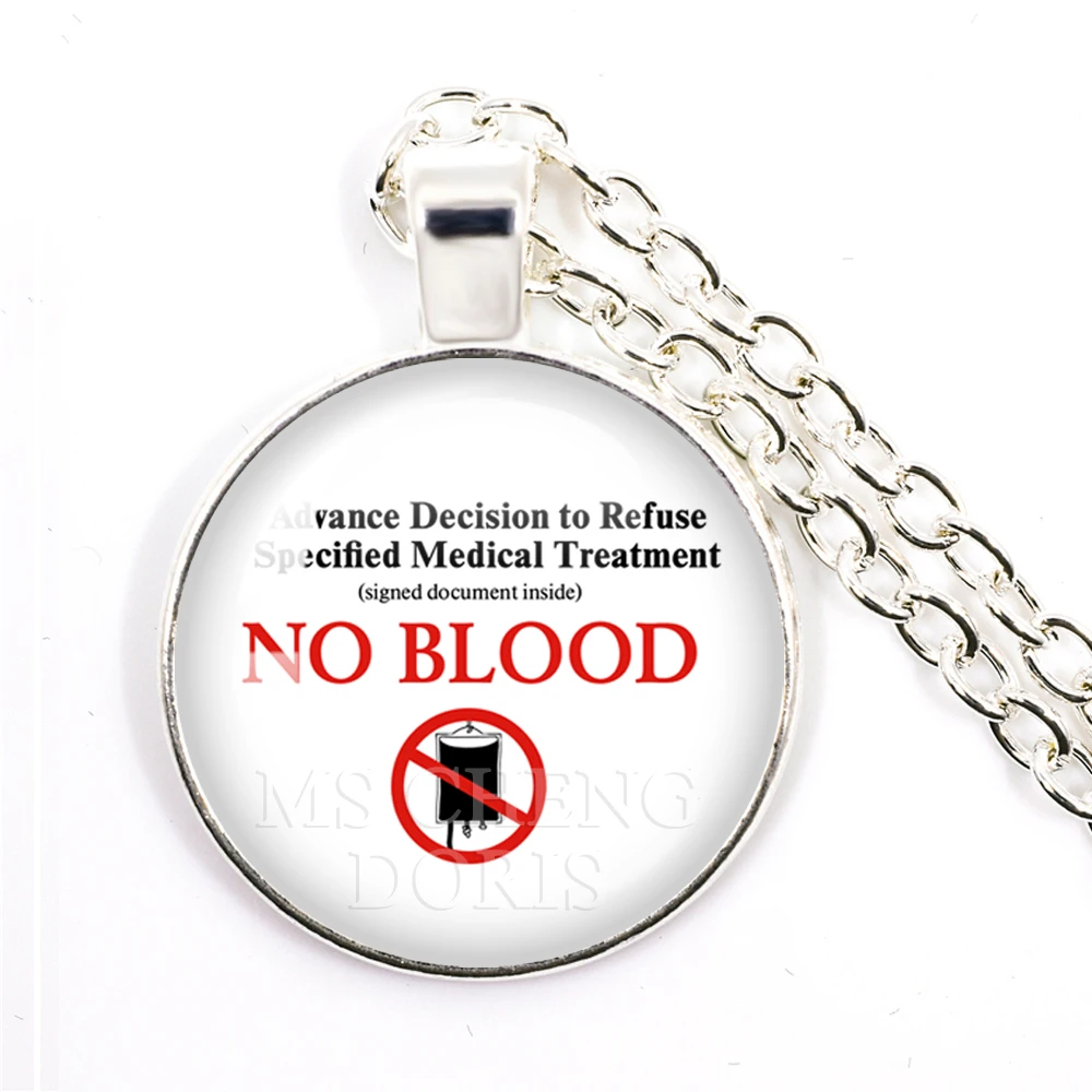 JW.Org Keep Calm and No Blood Necklaces Jehovah's Witnesses Charms Glass Dome Cabochon Pendant Necklace Women Jewelry