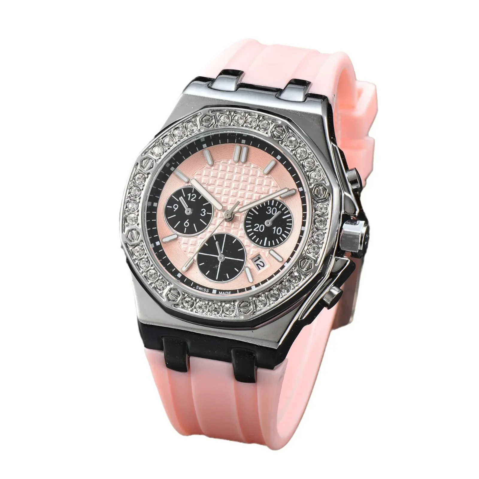 2025 Luxury Women's Vintage Watch 37mm, Quartz Movement, Luminous Dial, Waterproof 50M Silicone Strap, Triple Calendar Window