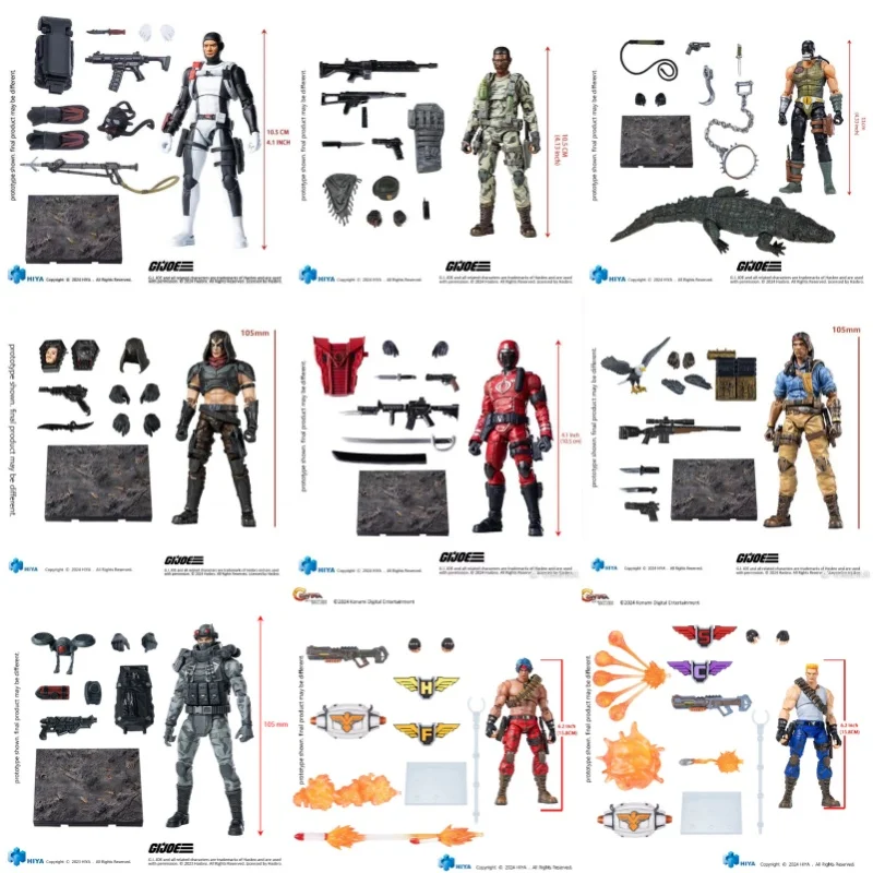 

Hiya Exquisite Mini 1/18 G.I. Joe Action Figure Set – Torpedo/Stalker/Dusty/Viper/Crimson Guard/Croc Master/Spirit/Zartan