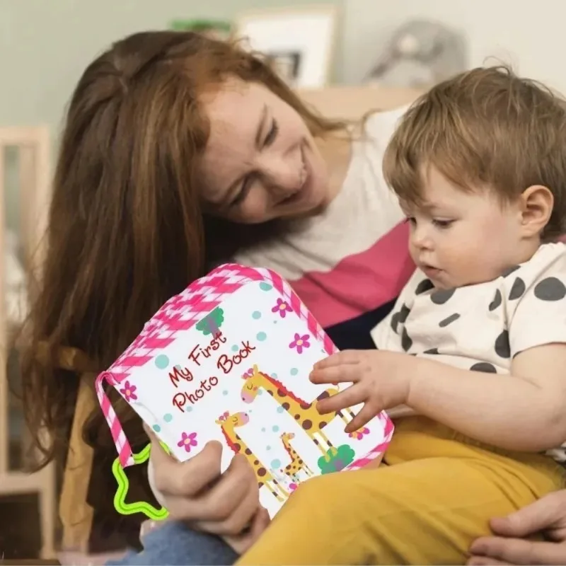 For Kids, Newborns, Baby Shower Baby Photo Album Cloth Photo Book Soft Cloth Cartoon Giraffe Photo Book Album Photo Collector