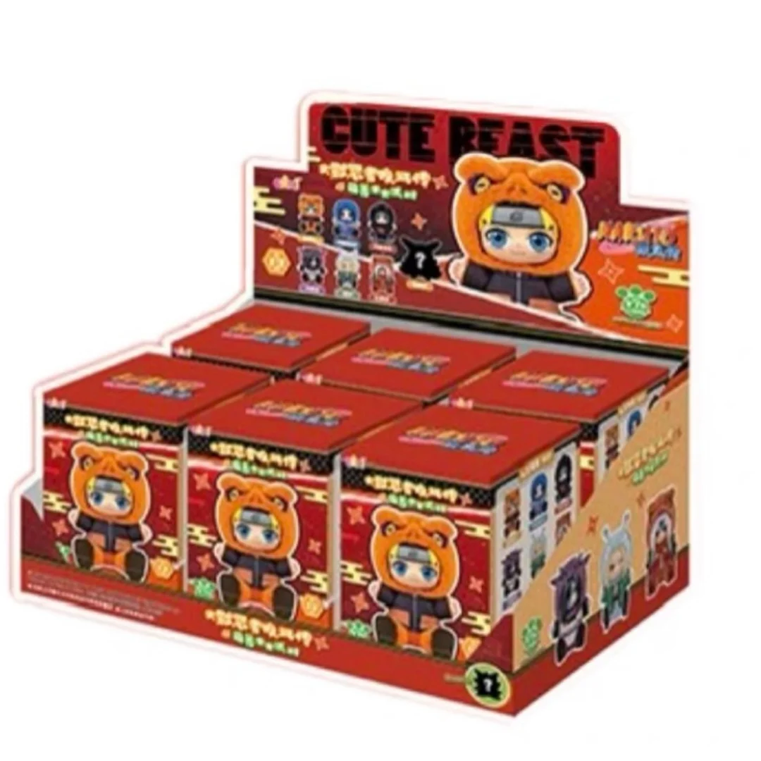 

EAKI Naruto Cute Beast Sitting Party Uzumaki Naruto Sasuke Vinyl Plush Trendy Play Blind Box Model Play Action Finger Gift