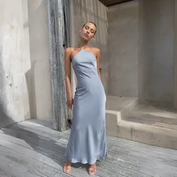 ICCLEK Blue Summer Dress Women 2024 Sleeveless Wedding Evening Party Dress Bridesmaid Vestidos Para Mujer Elegantes Fiesta