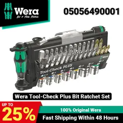 WERA 05056490001 39 Pieces Tool-Check Plus Slotted Ratcheting Screwdriver 1/4