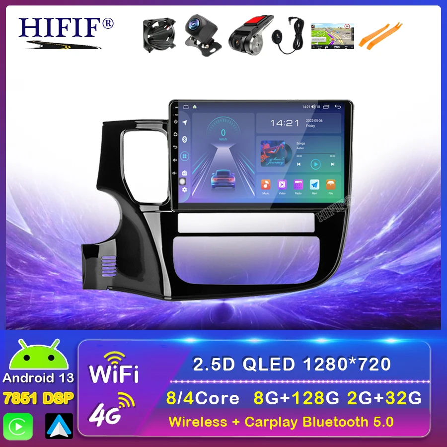 2 Din Android 13.0 4G Multimedia AI Voice Control Player Navigation For Mitsubishi Outlander 3 GF0W GG0W 2012-2018 Car Radio