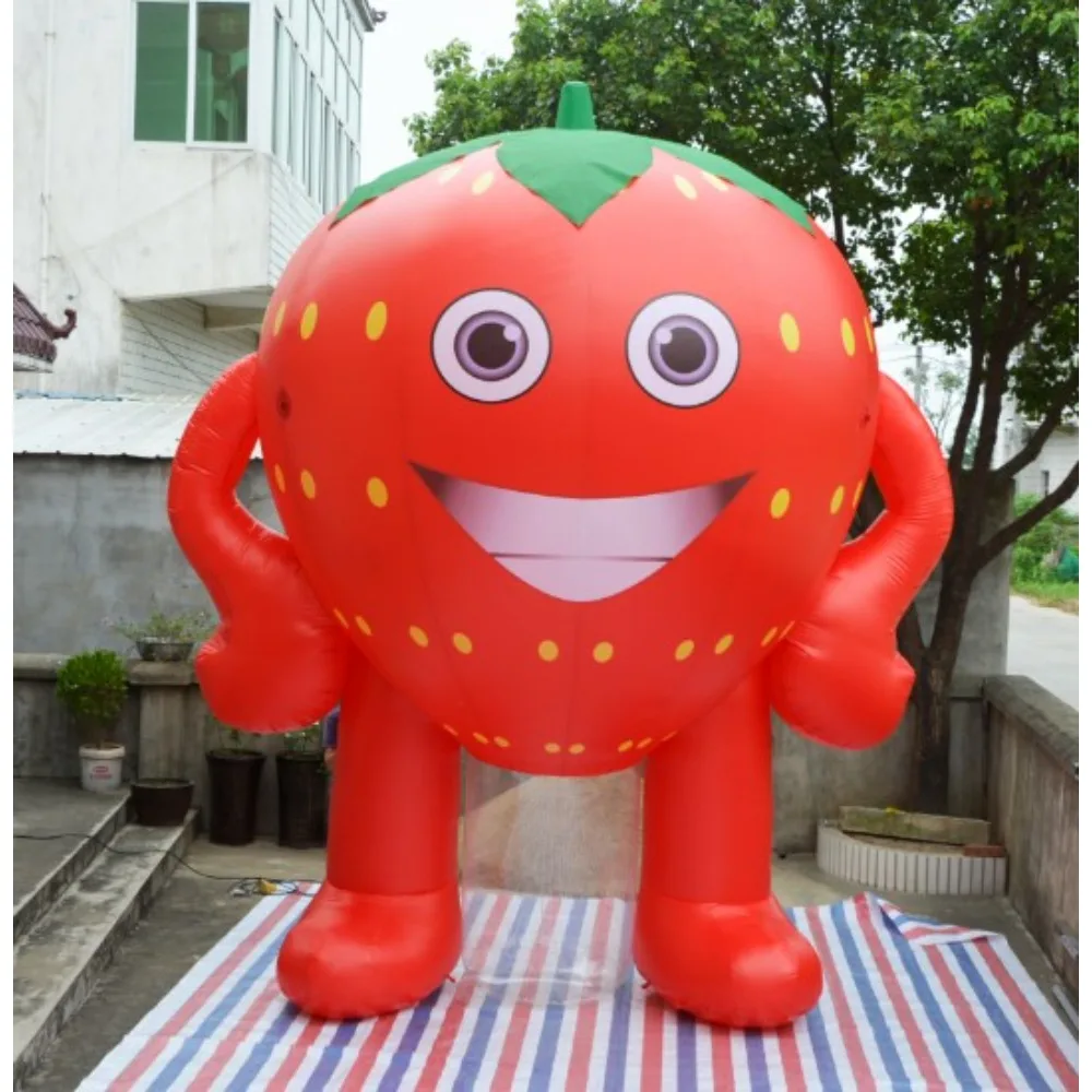 

3m Tall Big Inflatable Strawberry Inflatable Fruit Balloon Outdoor Decoration Giant Strawberry Cartoon for Advertising