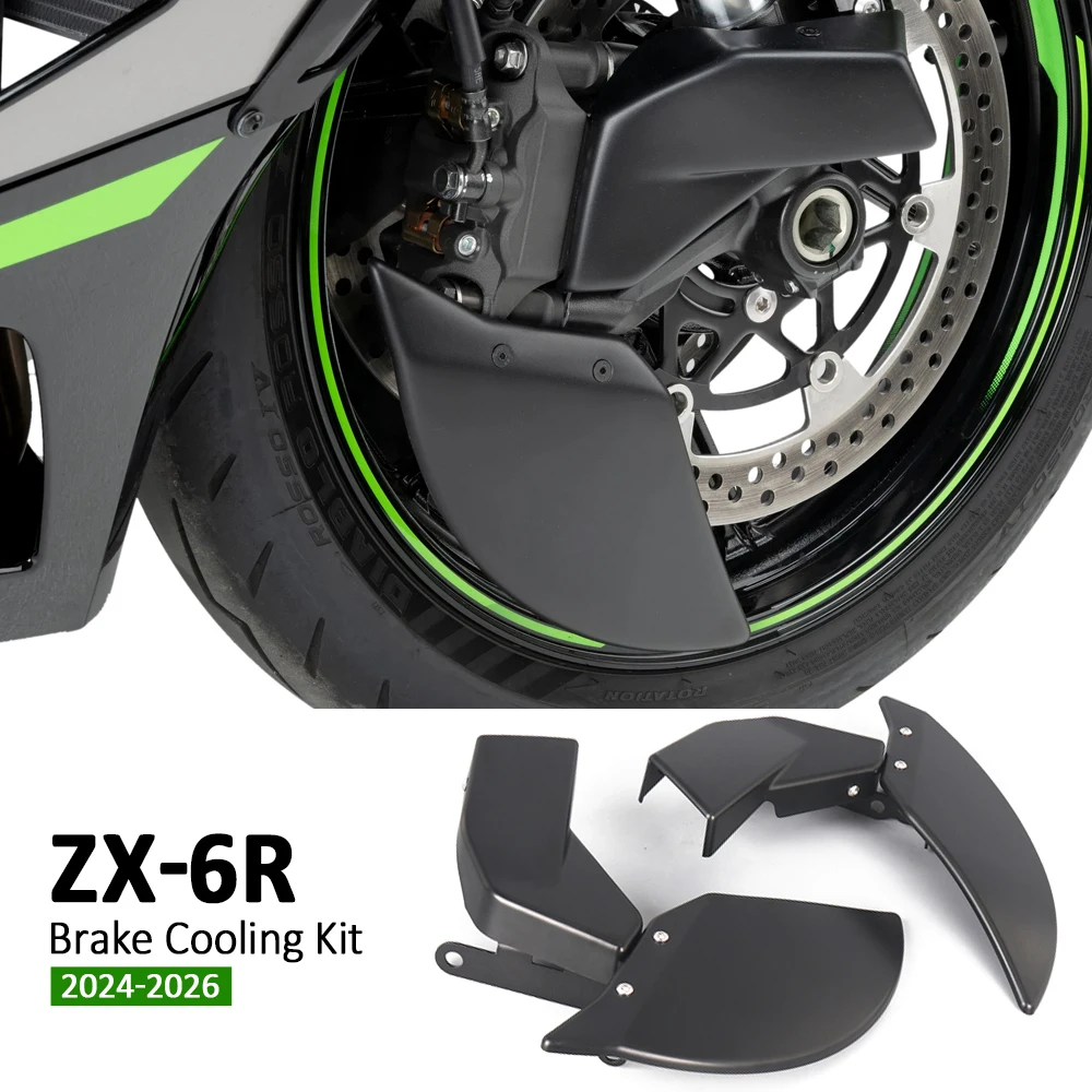 

Motorcycle New Front Disc Cooling Air Ducts Brake Caliper Cooler Kit For KAWASAKI NINJA ZX6R ZX-6R ZX 6R 636 2024 2025 2026