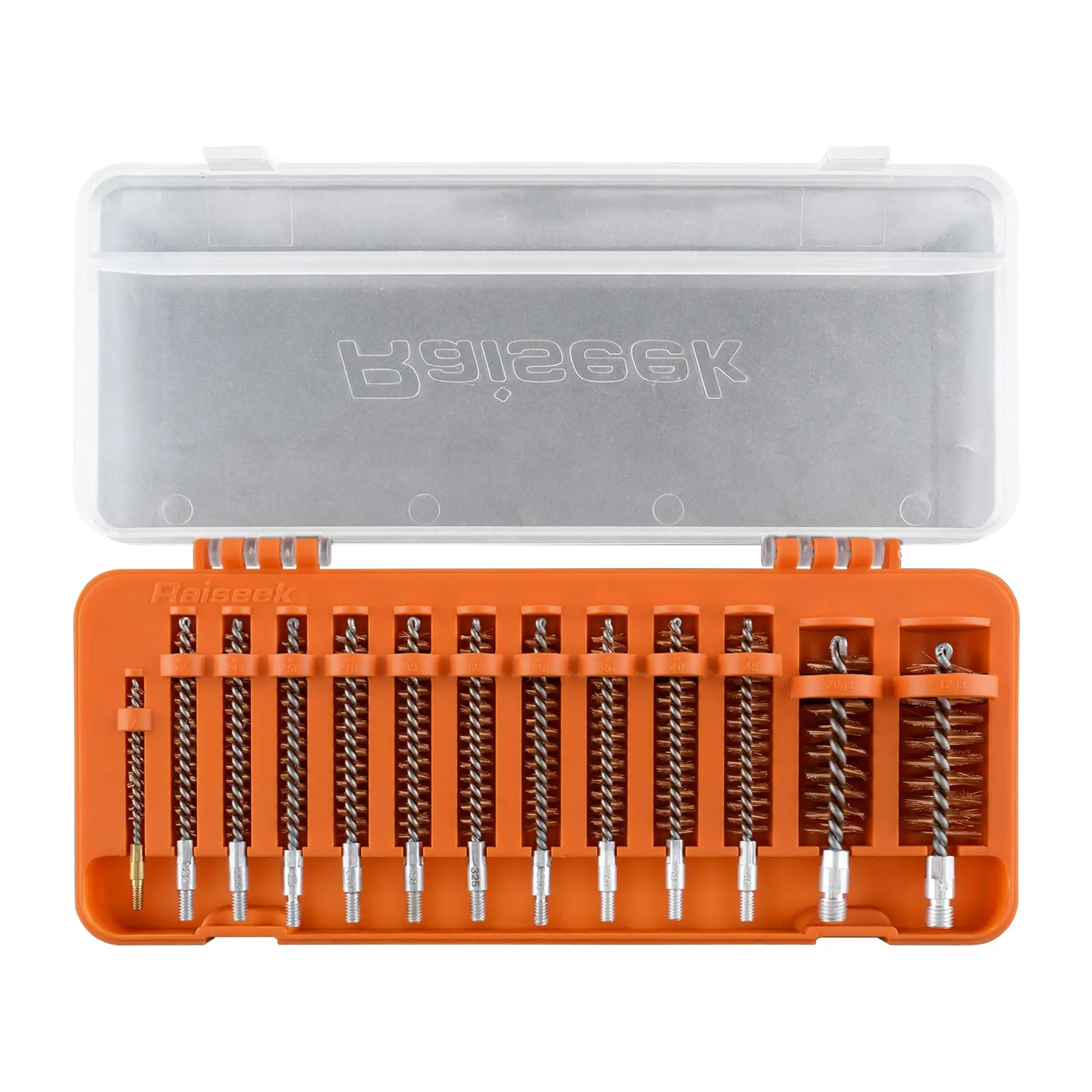 

Raiseek 13 Pieces Bristle Gun Cleaning Bore Brush for Rifle Pistol Shotgun .17 .22/5.56MM .30/7.62MM .357/9MM .40 .45 12GA 20GA