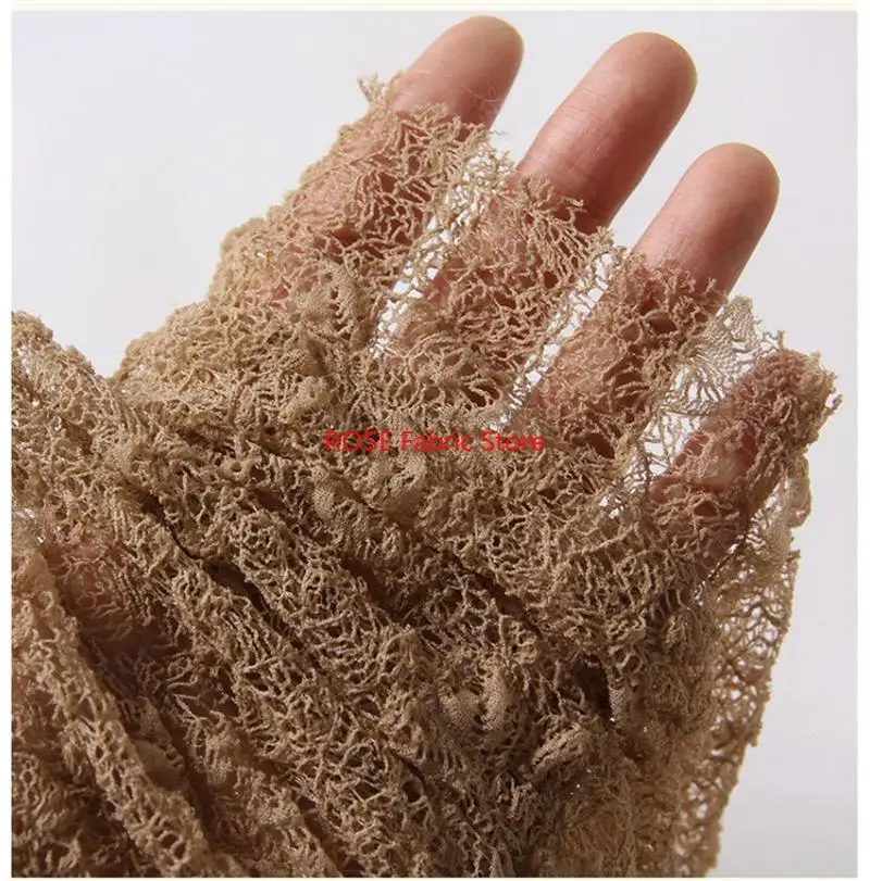1 yard High Elasticity Soft Web Texture Fabric Fashion Dress Suspender Skirt Making Designer Fabric