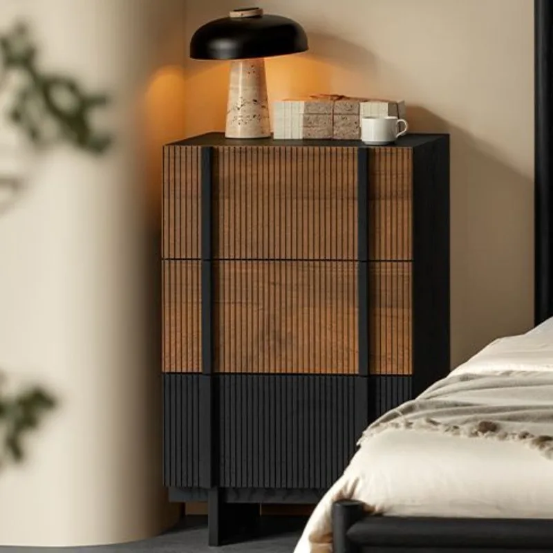 

wood locker Living room Bedroom combination Side cabinet Wabi Sandy wind simple storage cabinet Six chest cabinets