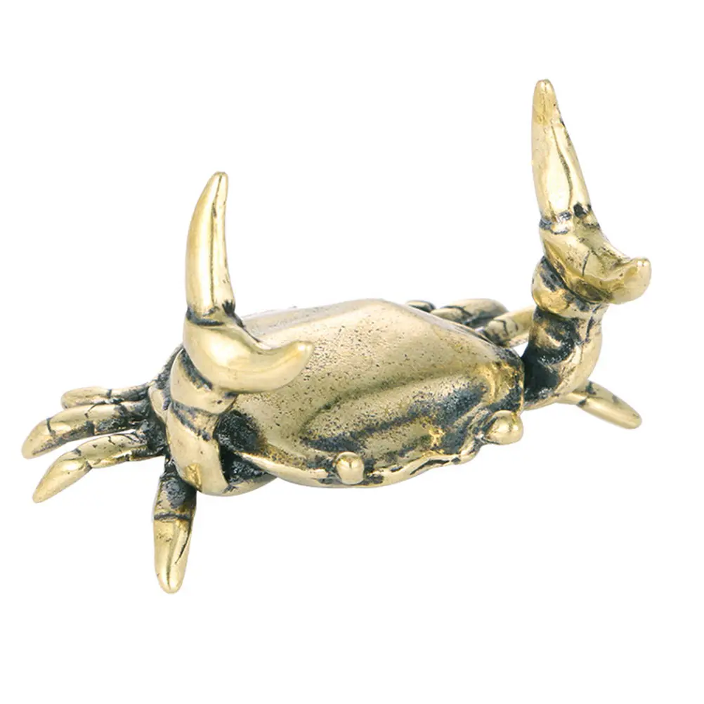 

Crab Shaped Decor Brass Figurines Ornament Handiwork Crafts Decoration Vintage Desktop Table Showcase Cabinet Car
