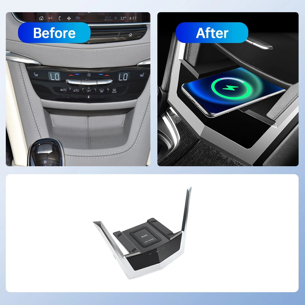 Car Wireless Charger for Cadillac XT4 XT5 XT6 - Auto Accessories Compatible with Chevrolet Equinox Buick Envision Enclave view 3