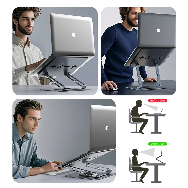 Podstawka pod laptopa CABLETIME 360 °   Obrotowy wzór literowy ze stopu aluminium do laptopa Dell Macbook Air Lenovo i laptopa do gier