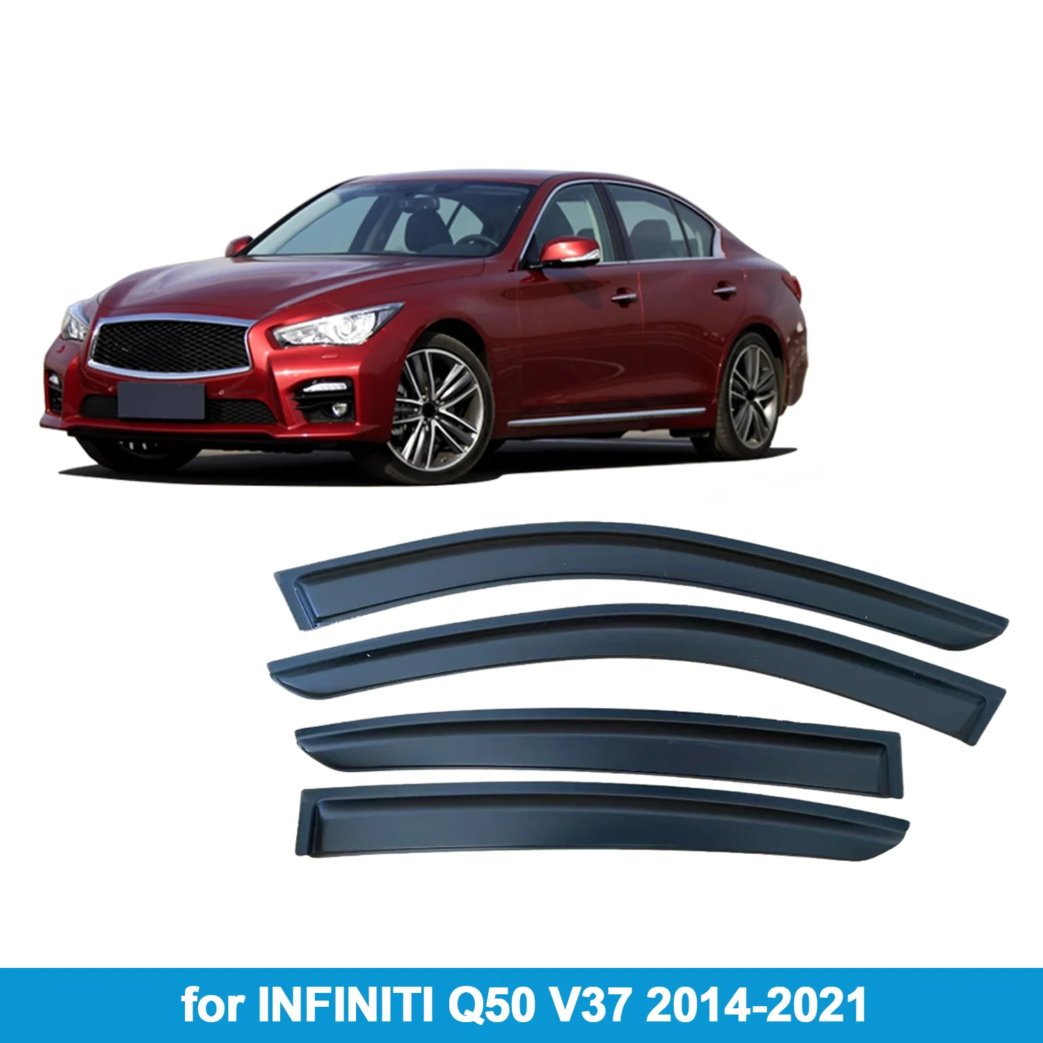 

Оконный козырек для INFINITI Q50 V37 2014-2021, защита от дождя, боковой дефлектор, защита от атмосферных воздействий, лента для наружного крепления