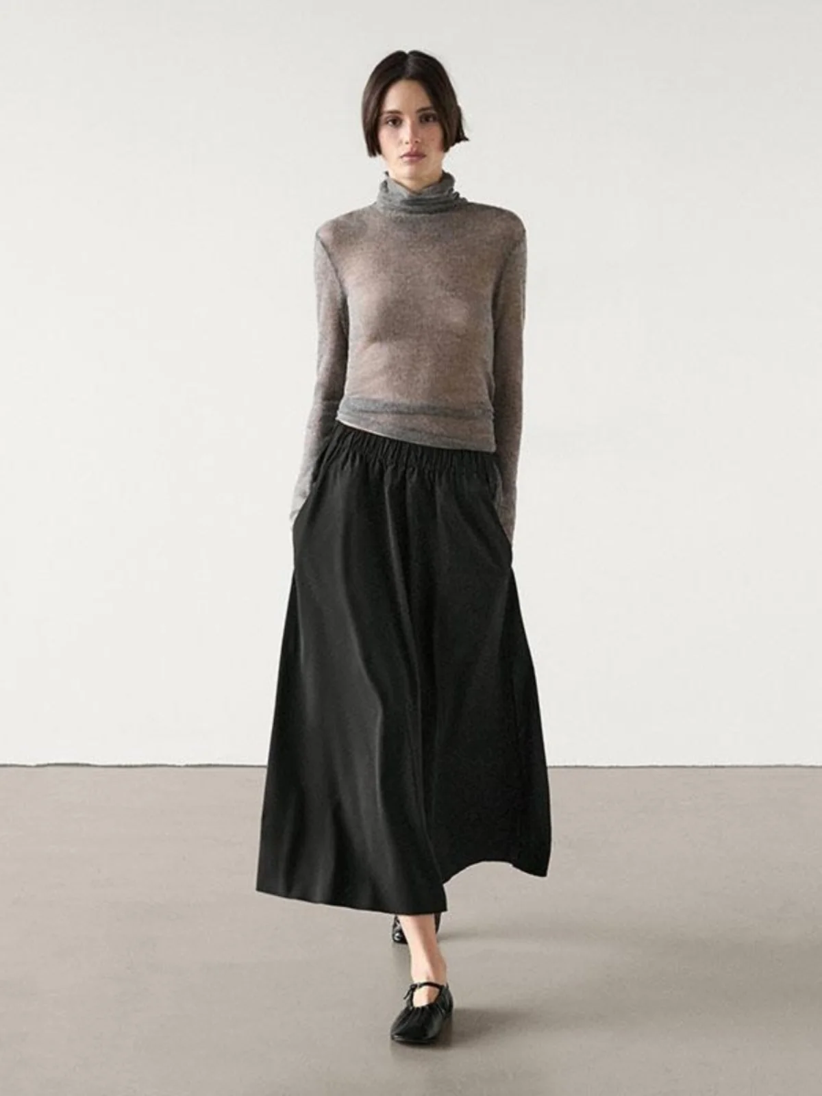 

Длинная юбка Ele Bla для женщин: новинка весенней коллекции, универсальная, с эластичной талией, для повседневной носки, модная и элегантная.