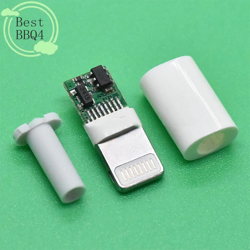 (BBQ4)Lighting Chip Fast Charging Plug DIY Only Charging Connector Male Mobile Phone Data Cable Lightning Shell