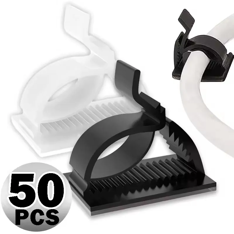 

50/20/10 шт. самоклеящиеся зажимы-органайзеры для прокладки кабелей, регулируемый стол, аккуратный фиксатор шнура, зажимы для домашнего офиса