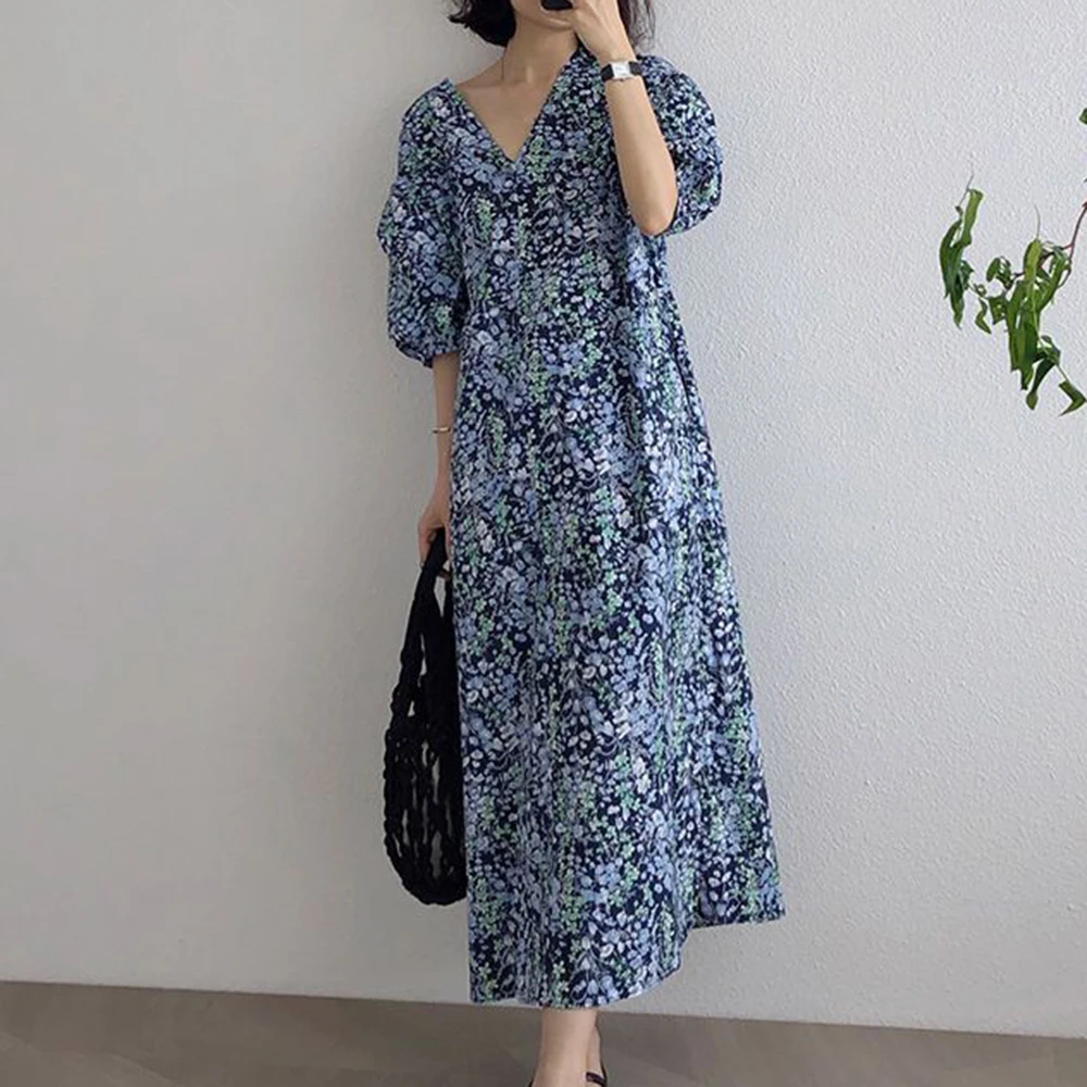 

Long dress women's 2025 summer new Korean version French meat-covering high-end thin loose skirt