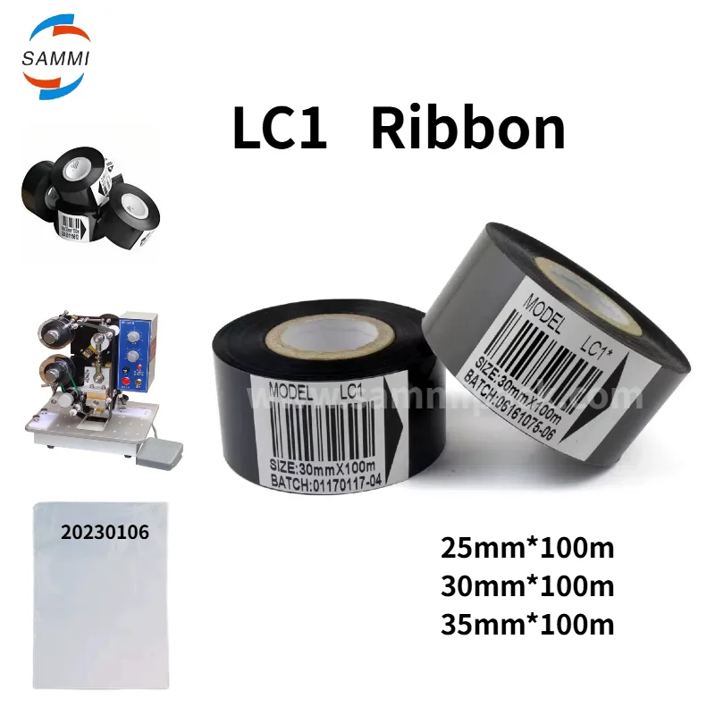 

Hot Sale 100pieces 30mm*100M Black Ribbon For The Labeling Machine, Date Coding Machine