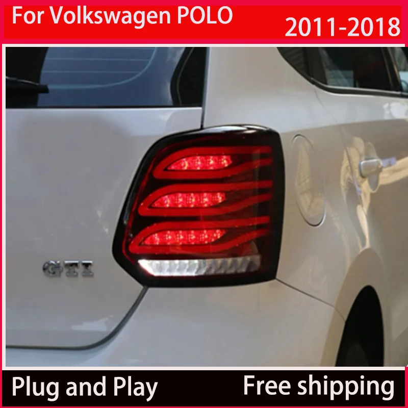 for VW POLO taillight assembly 2011-2018 LED streamer steering rear taillight DRL lights modified Mercedes-Benz car accessories