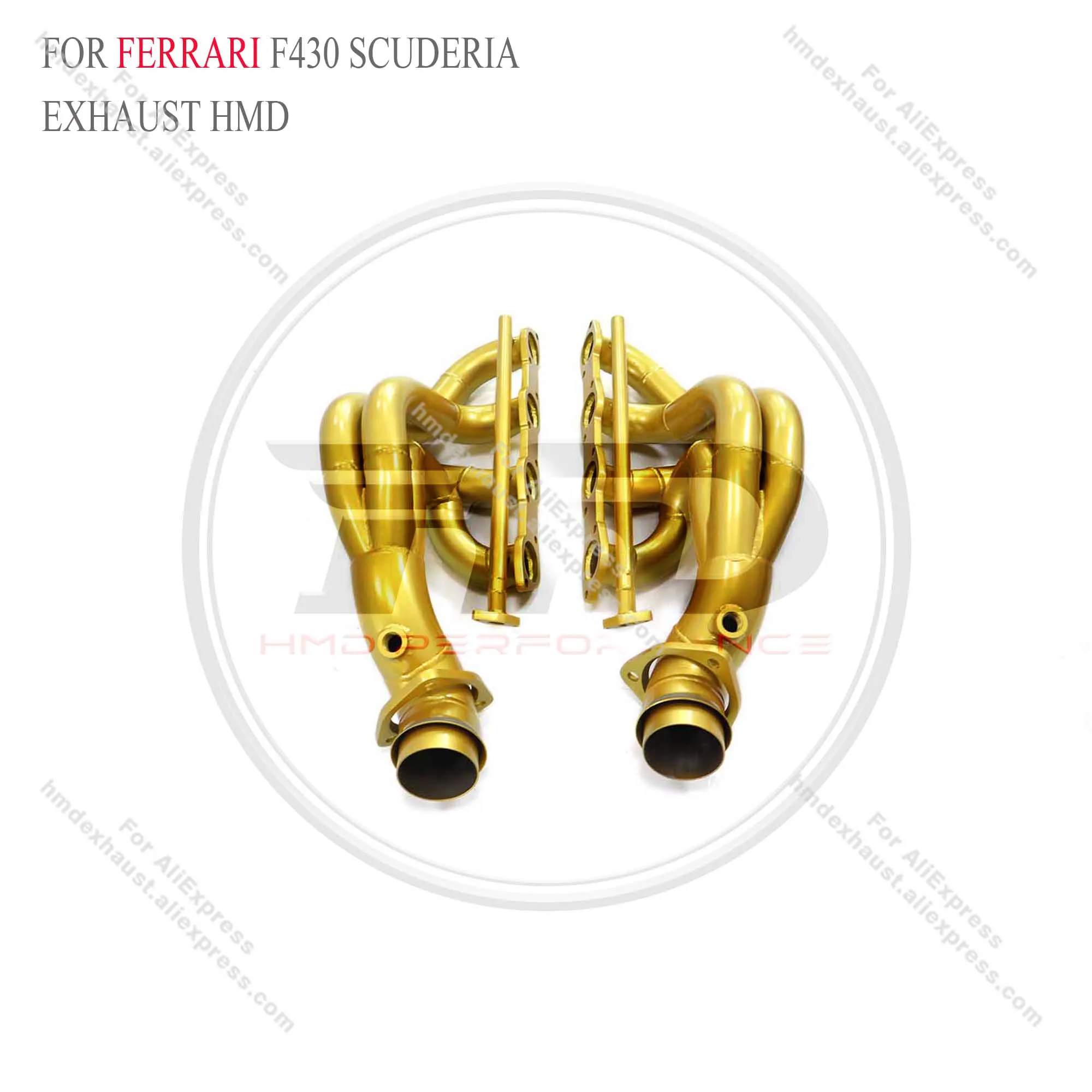 HMD Performance Manifold for Ferrari F430 Scuderia Stainless Steel Ceramic Exhaust System Engine Header Length Pipe gold