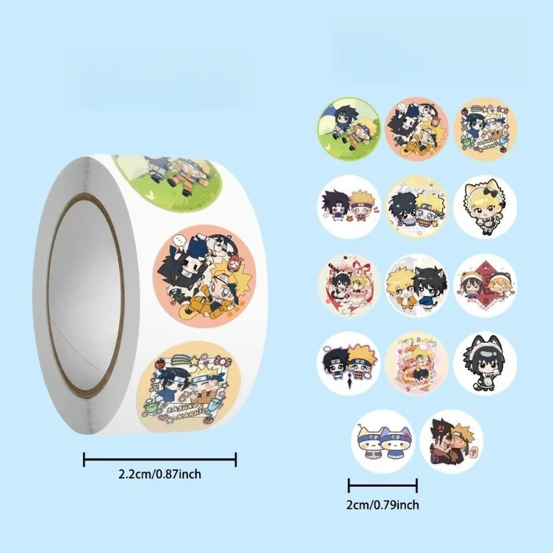 Naruto Rolling stickers Sasuke Uchiha and Uzumaki Naruto Cartoon High-Appearance Fashionable Portable Student Journal Stickers view 5