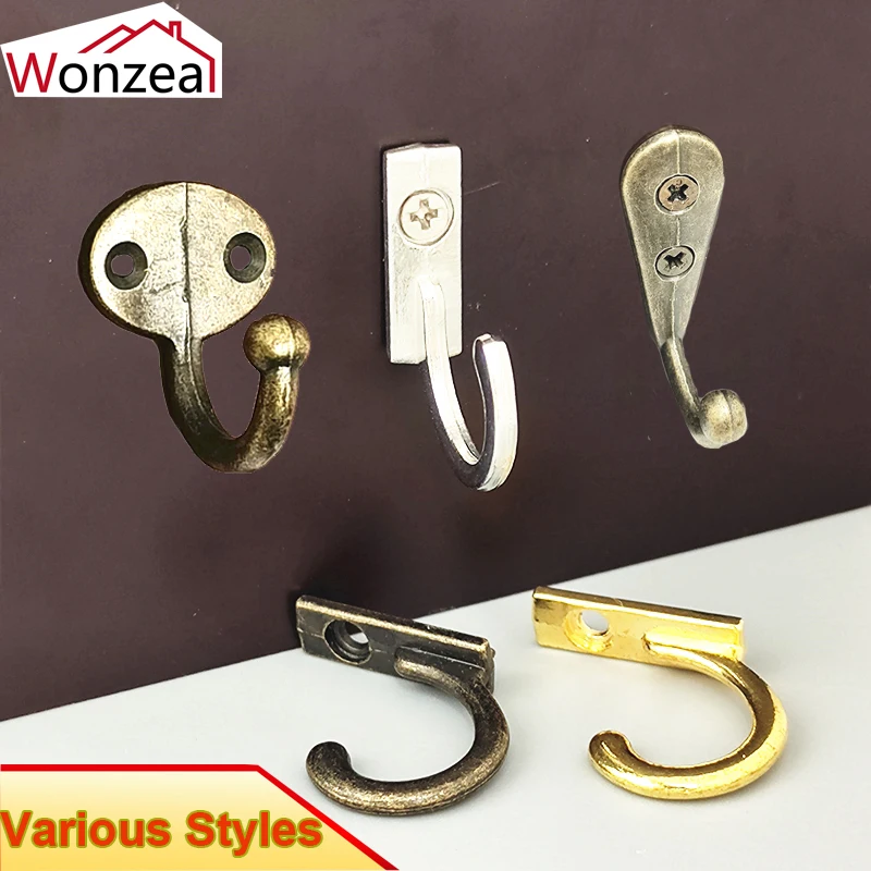 Vintage Hat Coat Door Hooks Wall Mounted Zinc Alloy Hook Hanger Home Towel Hanger Bathroom Home Storage Hook Organize