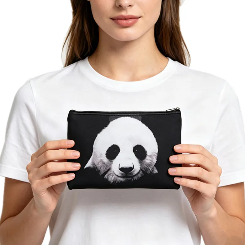 20*14cm Cute Panda Pattern Makeup Bag Women Organizer Cosmetic Case Oxford Fabric Animal PrintedToiletry Kit Travel Accessories