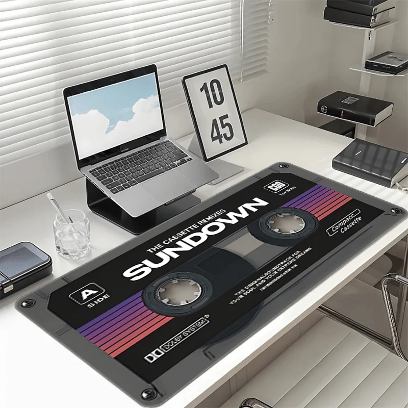 

Retro Cassette Tape Design Mouse Pad Desk mat High quality material gaming mat Natural rubber base suitable for office and game