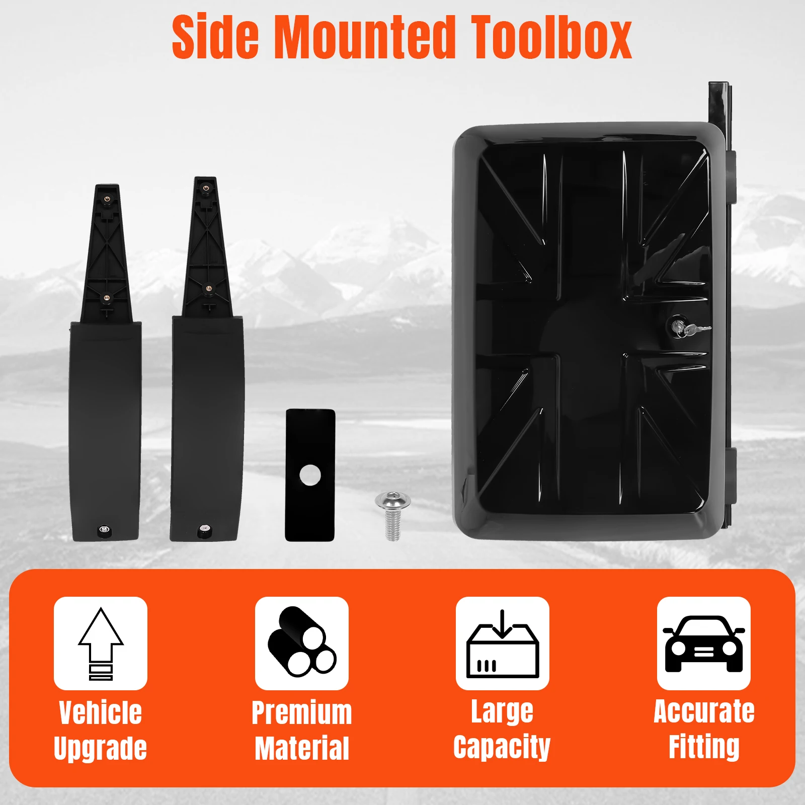 صندوق أدوات تخزين خارجي للسيارة مع قفل لسيارة لاند روفر ديفندر 2020-2024 (110)
