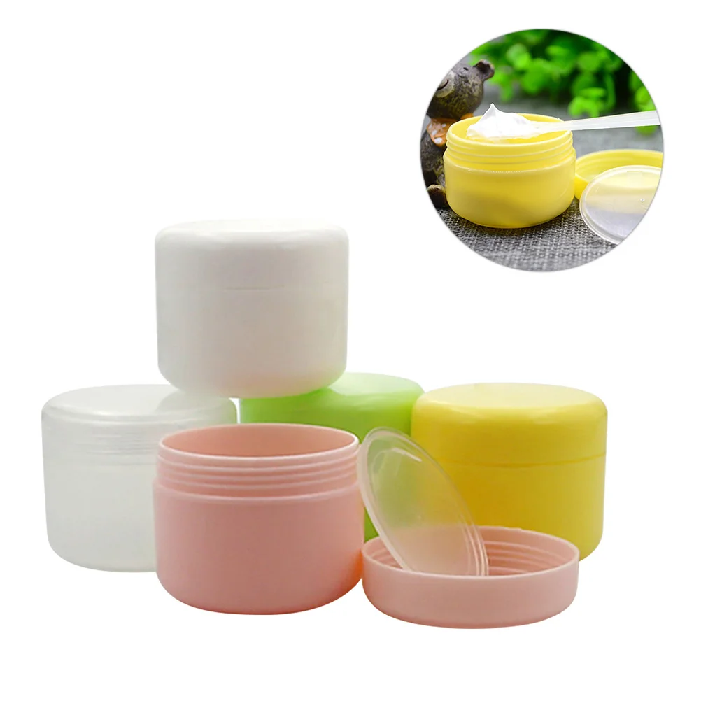 

5pcs Jars Empty Plastic Bottles Soap Dispenser Small Glass Pot Containers Travel Pots for Cream Body Makeup for Cream