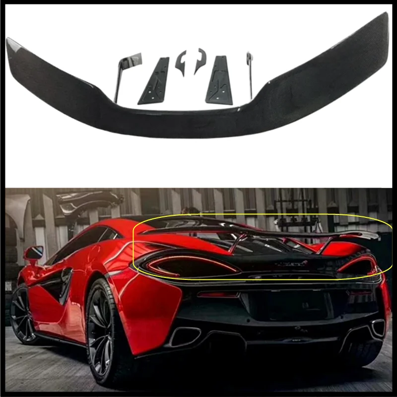 Real Forged Carbon Fiber Spoiler For McLaren 570S 570GT 540C 2015-2022 High Quality REAR WING TRUNK LIP SPOILERS