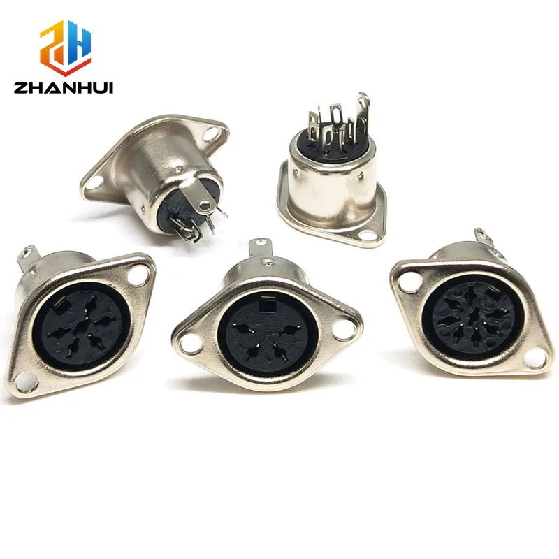 5/10Pcs DIN S Terminal Female Socket Panel Mount Adapter 3P 4P 5P 6P 7P 8Pin Keyboard MIDI Cable Soldering Connector