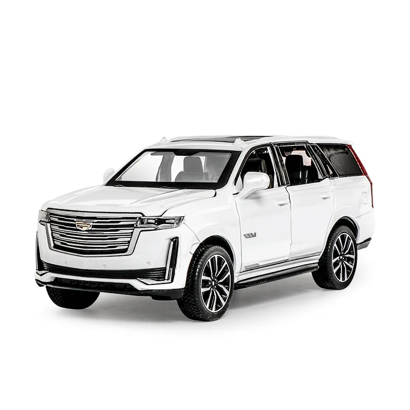 

Машинка-модель Cadillac Escalade в масштабе 1:32, литая из сплава, внедорожник с амортизацией, звуком и светом, открывающиеся двери, коллекционная модель, подарок для мальчиков