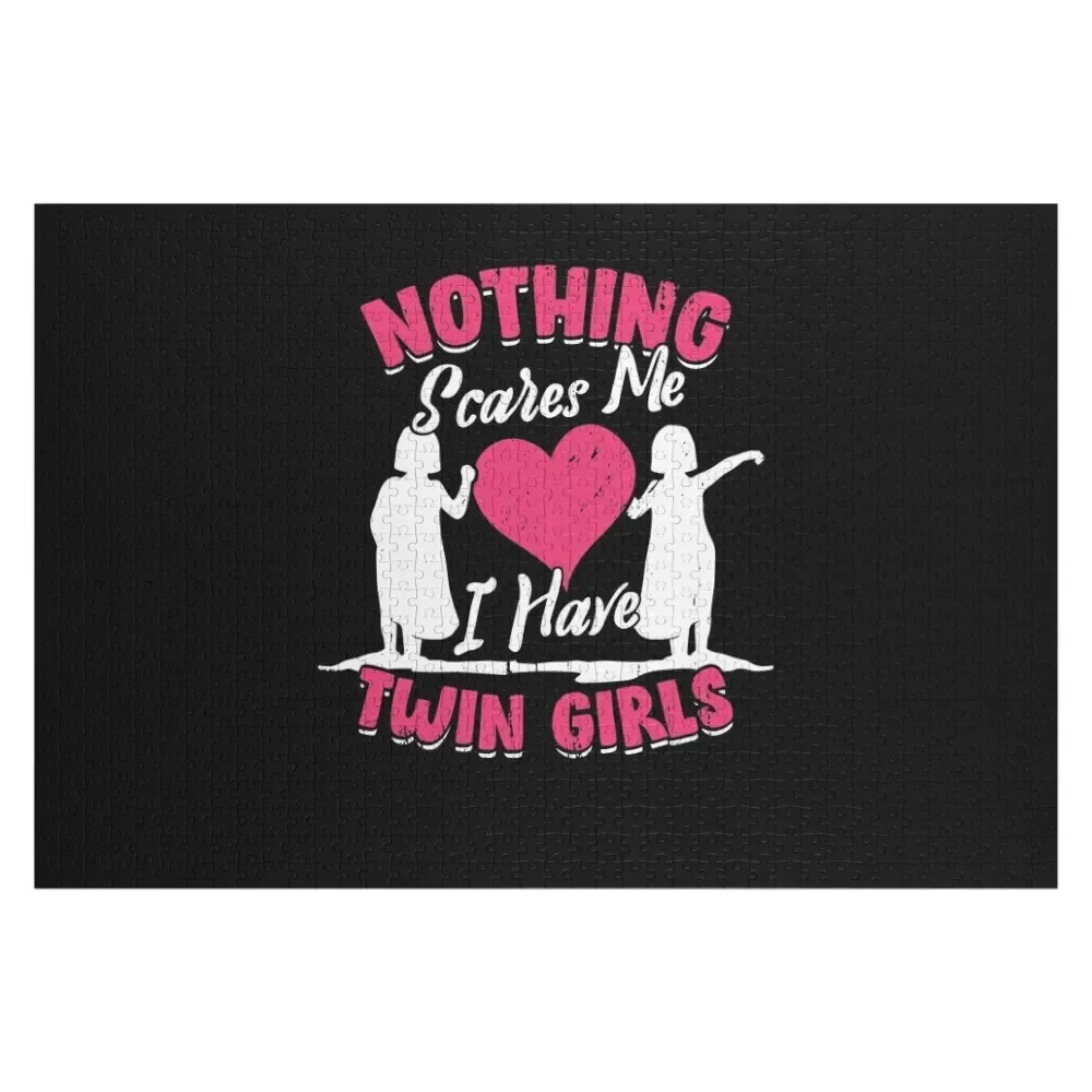 

Nothing Scares Me I Have Twin Girls Mother Gift Jigsaw Puzzle Wooden Name Custom Personalized Wooden Name Puzzle