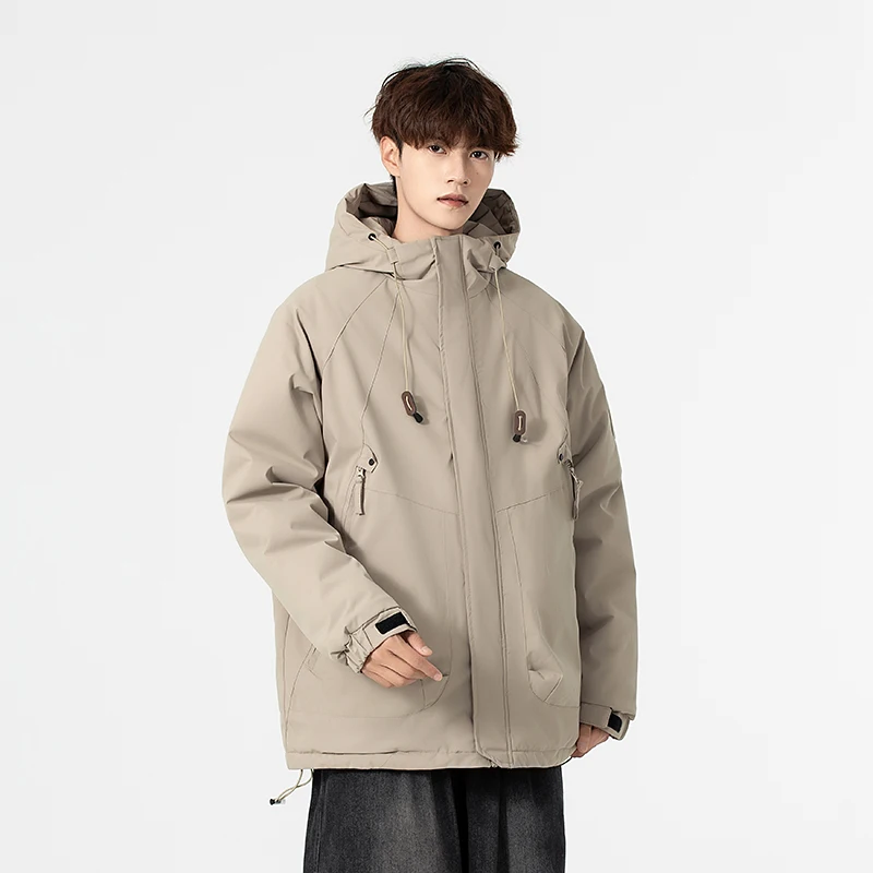 Jaket Musim Dingin Pria Baru Bahan Outdoor Anti Angin Bernapas Tebal Berlapis Nyaman Serbaguna Anti Angin Hangat Parker Jaket Katun