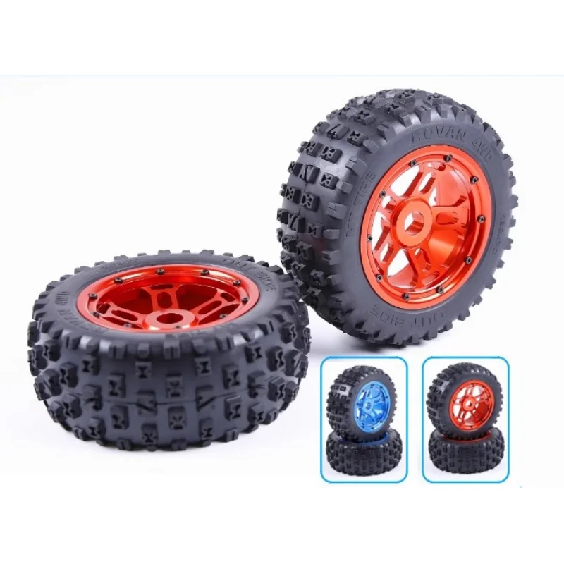 

Split 5 Spoke CNC Aluminum Wheels Rims with Nail Tire for LOSI 5IVE-T Rovan LT Short Course Truck or SLT Buggy