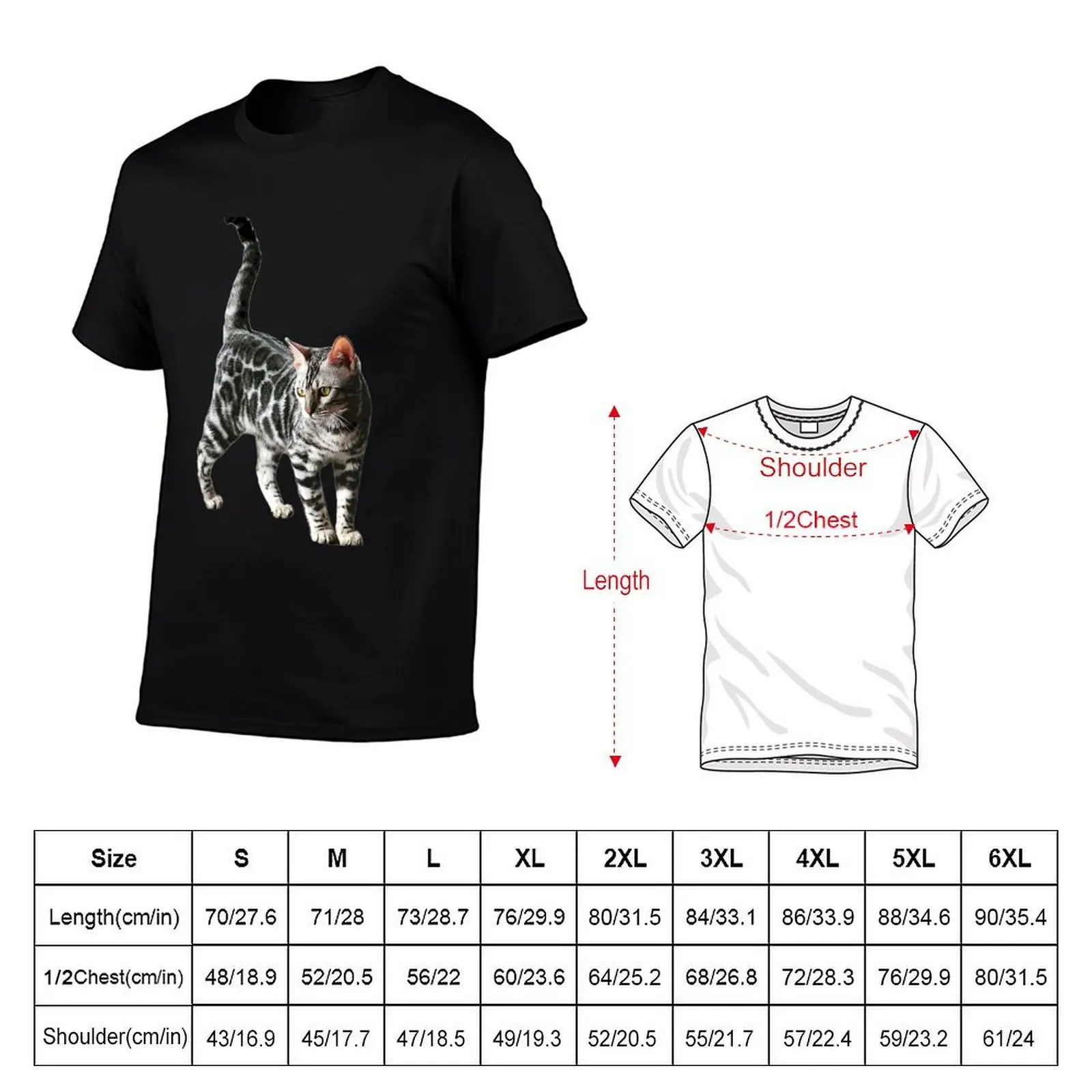 Bengal Cat Kitten Silver Spotted Beauty T-Shirt croswit shirt man Man t-shirt cotton t shirt men