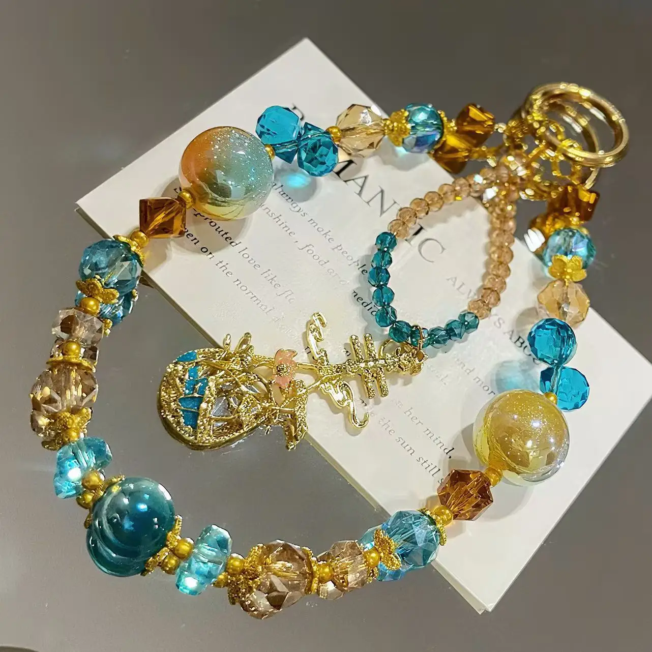 

Новый креативный дизайн Dream Dunhuang Crystal, цепочка для мобильного телефона, подвеска из бисера, брелок, подвесная сумка, подвесной автомобильный кулон