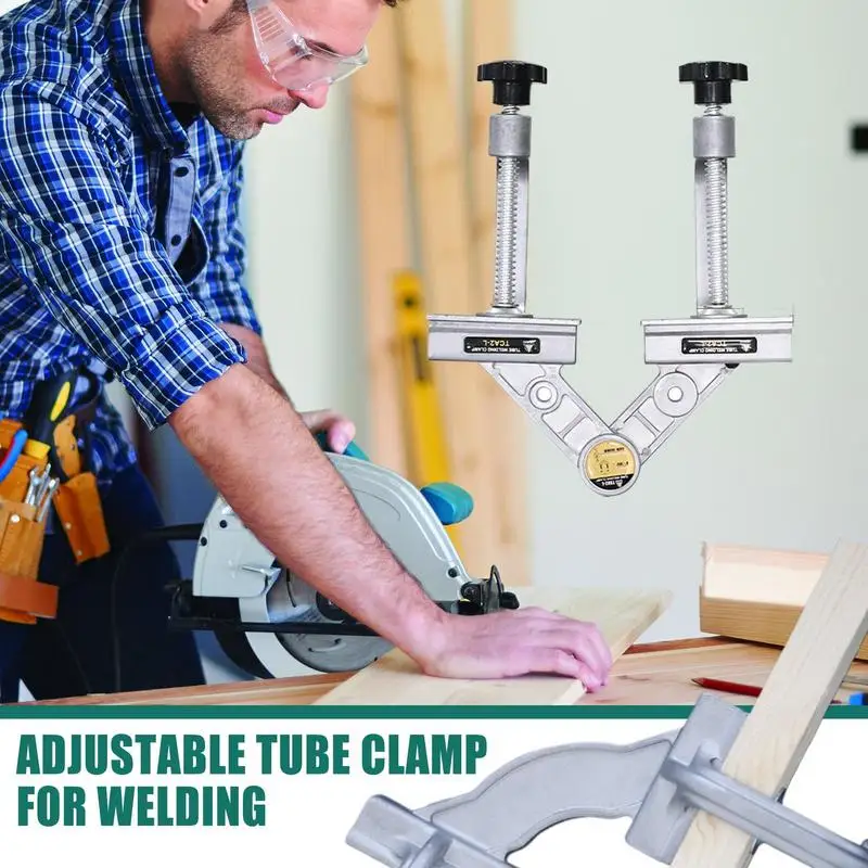 Right Angle Clamp Pipe Clamp Aluminum Adjustable Hand Tools for Woodworking Pipe Alignment Artifact for Welding Framing Cabinet