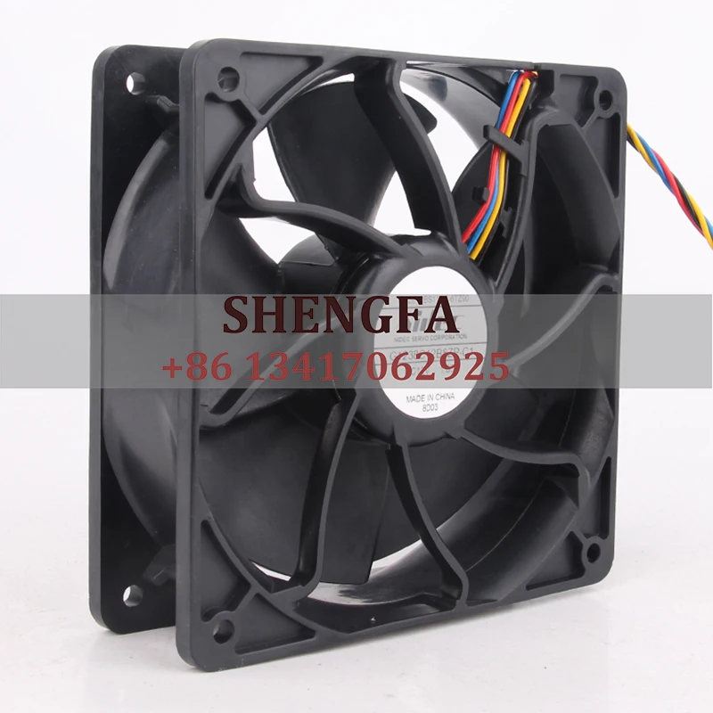 Nidec Case Fan Dual Ball Bearing G1238C12B8ZP-C1 120*120*38mm 12V 1.85A 12038mm PWM Temperature Control Cooling Fan