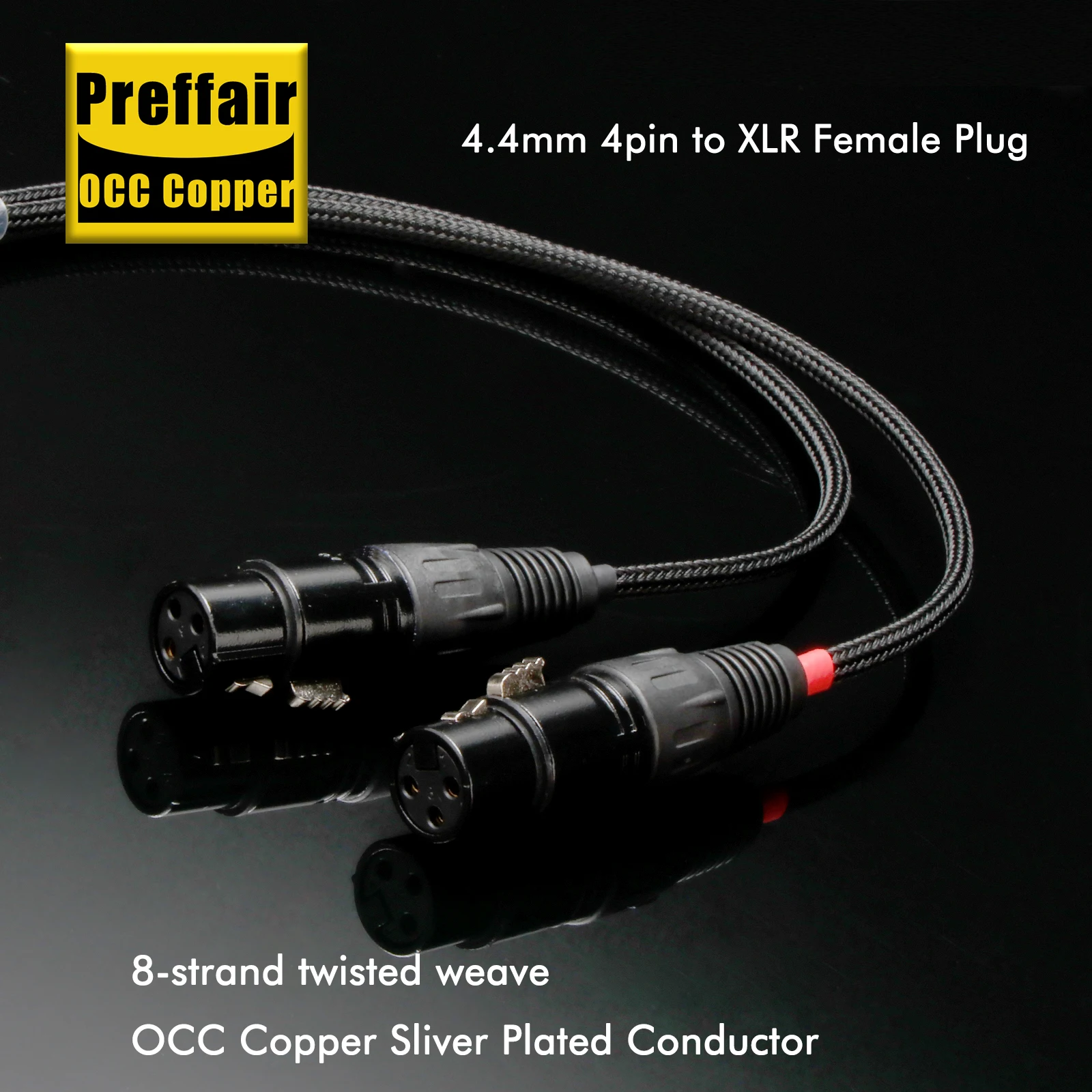 Preffair 8-adriges 4,4-mm-Stecker auf Dual 3-Pin XLR Buchse Audio-Adapterkabel für Audio-/Video-Systeme – Detail 3