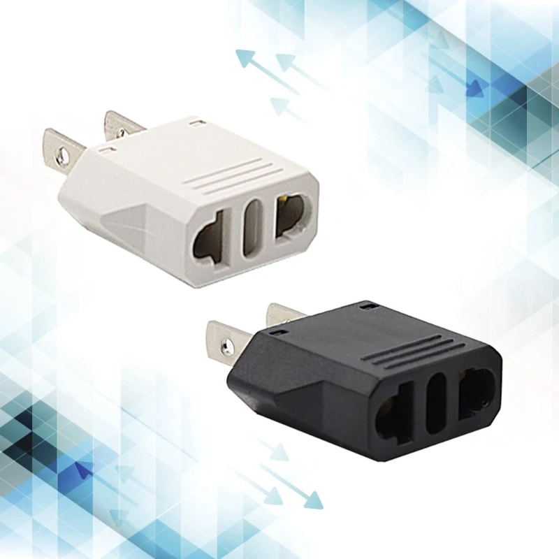 Universal US to EU Plug Adapter Convert American Plugs to European Standard 2pin Round Male to Female Socket Converter