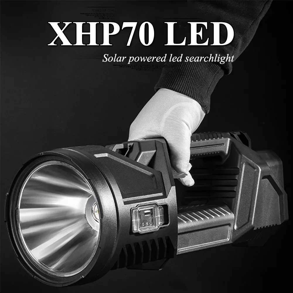 Potente luz LED de trabajo XHP70, reflector recargable por USB, linterna de mano, foco impermeable, linterna de Camping