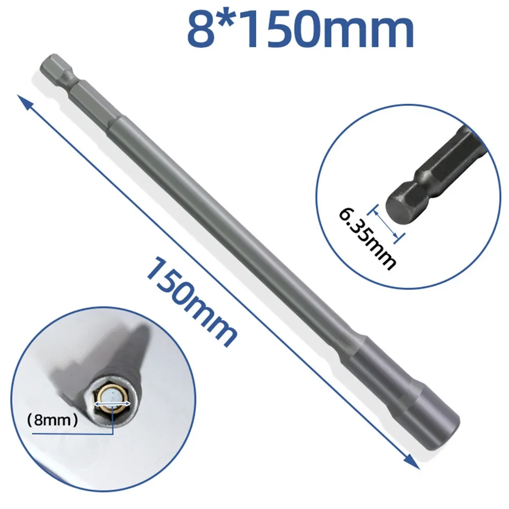 Dài 150Mm 6Mm-19Mm Vít Hệ Mét Lái Xe Bộ Dụng Cụ Adapter Mũi 5 Đến 13Mm lục Giác Chuôi Lục Giác Hạt Ổ Cắm Vít Dụng Cụ