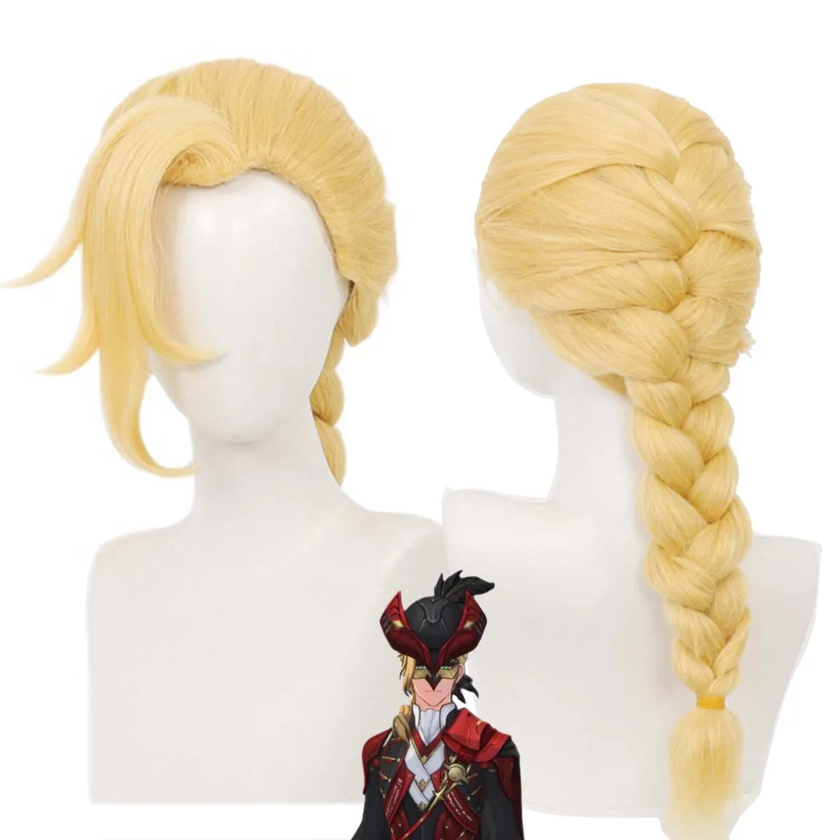 Men Game Wuthering Waves Cristoforo Cosplay Long Blonde Braid Heat Resistant Synthetic Hair Wig