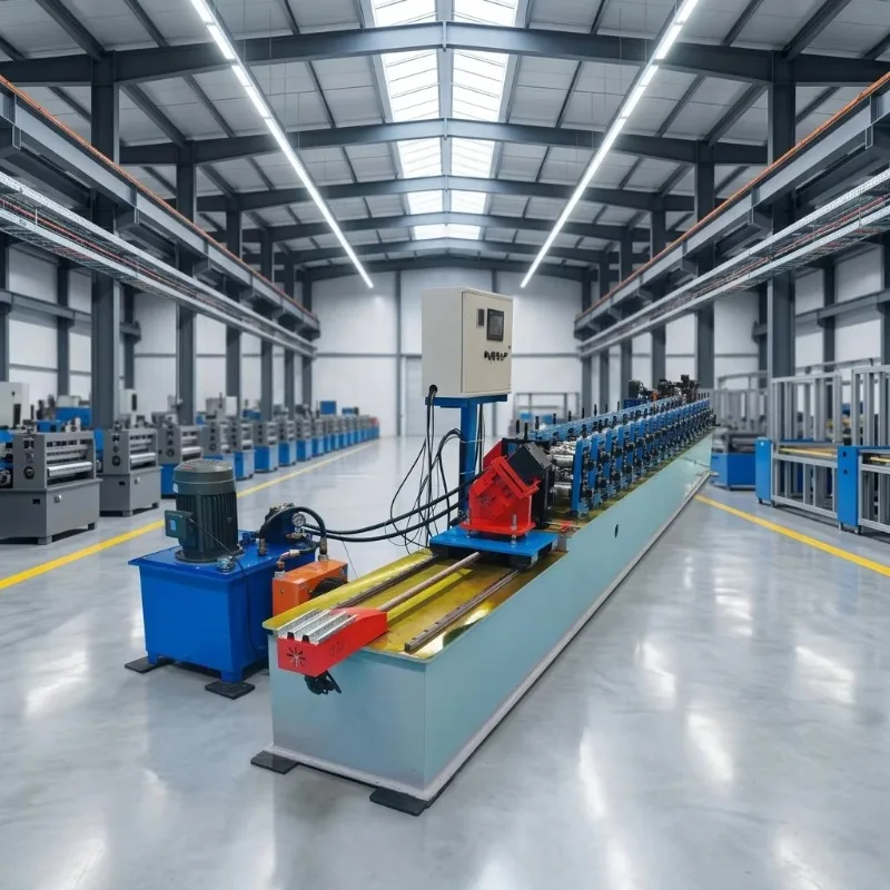 New Fully Automatic Light Steel Stud Roll Forming Machine With Stacking Machine For Construction Easy Operation